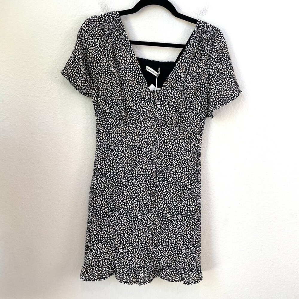 NEW $59 Abercrombie & Fitch Women Small Polka Dot Short Sleeve Dress W/ Scrunchy